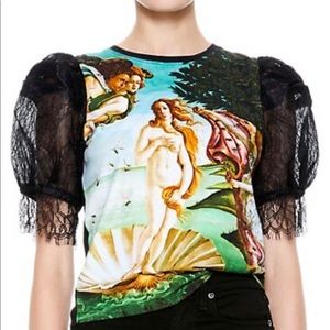 NWT Alice & Olivia Botticelli print top